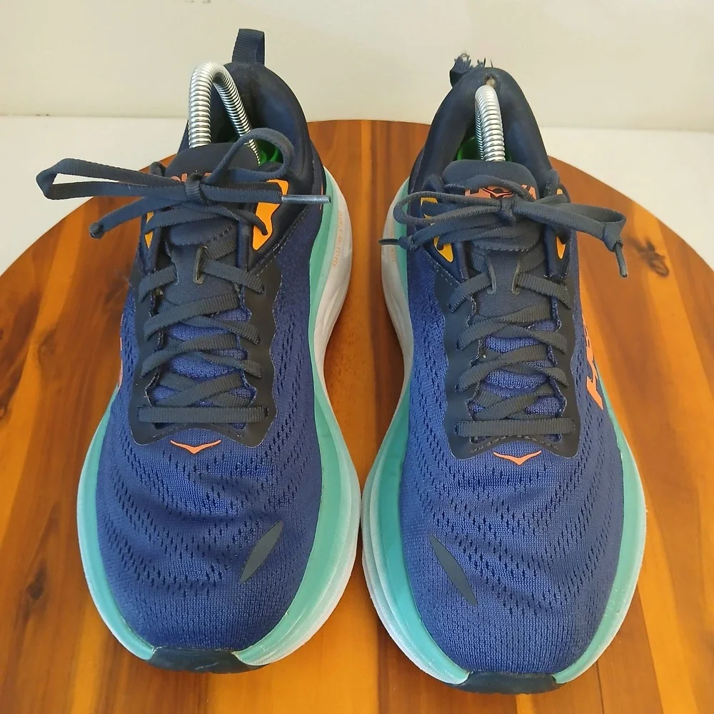 Hoka One One Bondi 8 Women 10 D Wide Blue Running Shoes Sneakers 1127954 OSBB